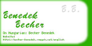 benedek becher business card